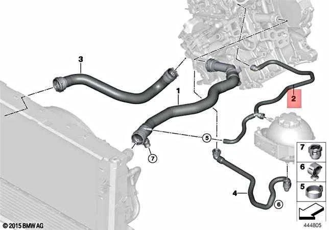 BMW Vamzdis Radiatoriaus Pletrimosi Bakas F20 F21 F22 F23 F30 F31 F32 F36 Originalus 17127647293