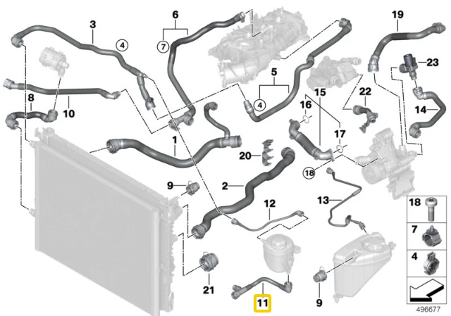 BMW Vamzdžio Plėtimosi Bakas Cilindro Galva G30 G31 G32 Originalus 17128678509