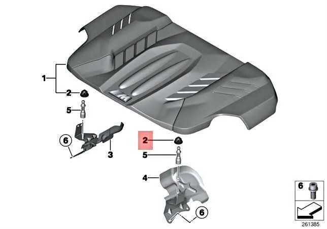 BMW variklio dangčio išorinė veržlė 13717593466 Originali