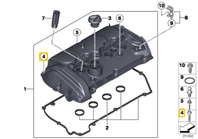 BMW Variklio dangčio Šraunų Boltas Originalus 11127612825