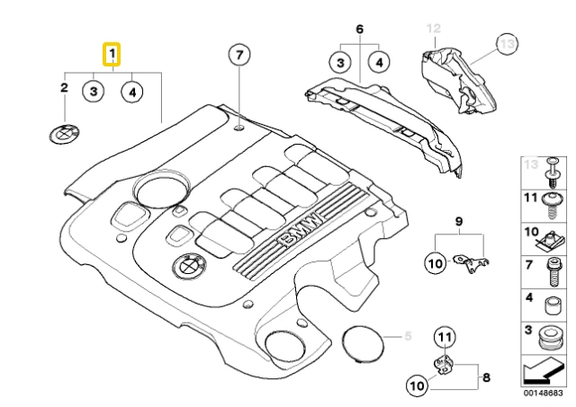Bmw Variklio Dangos Originalus 11147807243