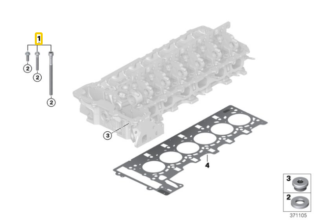 BMW Variklio Galvos Sraigto Svoris F87 M2 F80 M3 F82 M4 Originalus 11127853937