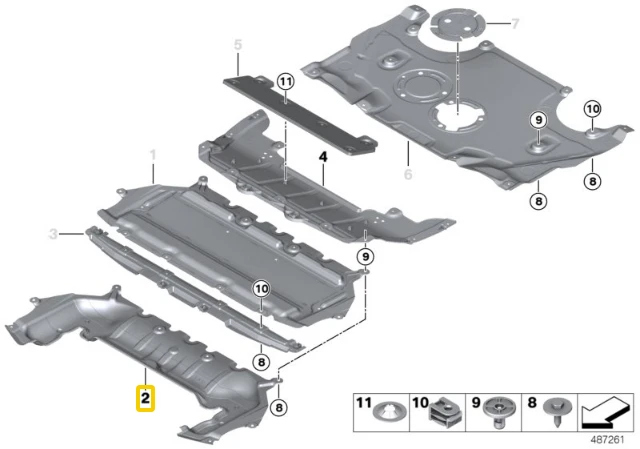 Bmw Variklio Gaubimas Priekinis 8 G15 G16 Originalus 51757463446