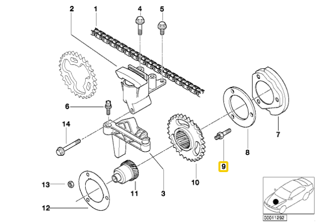 BMW Variklio Išmetimo VANOS Laiko Sraigto Bolto Originalus 11361436675