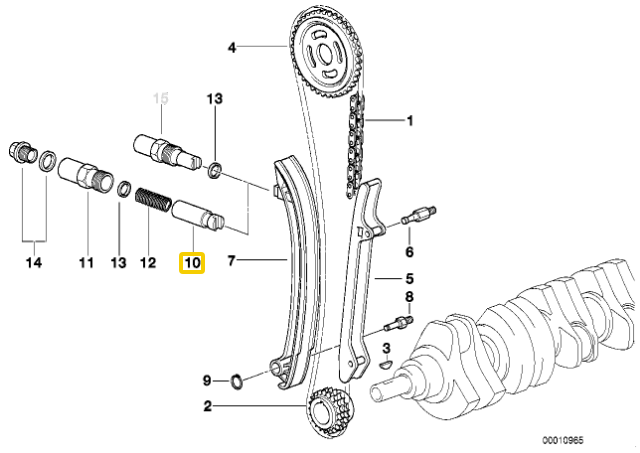 BMW Variklio Laikiklis Grandinės Įtempėjui E36 E46 E39 E60 X5 E53 Originalus 11311703747