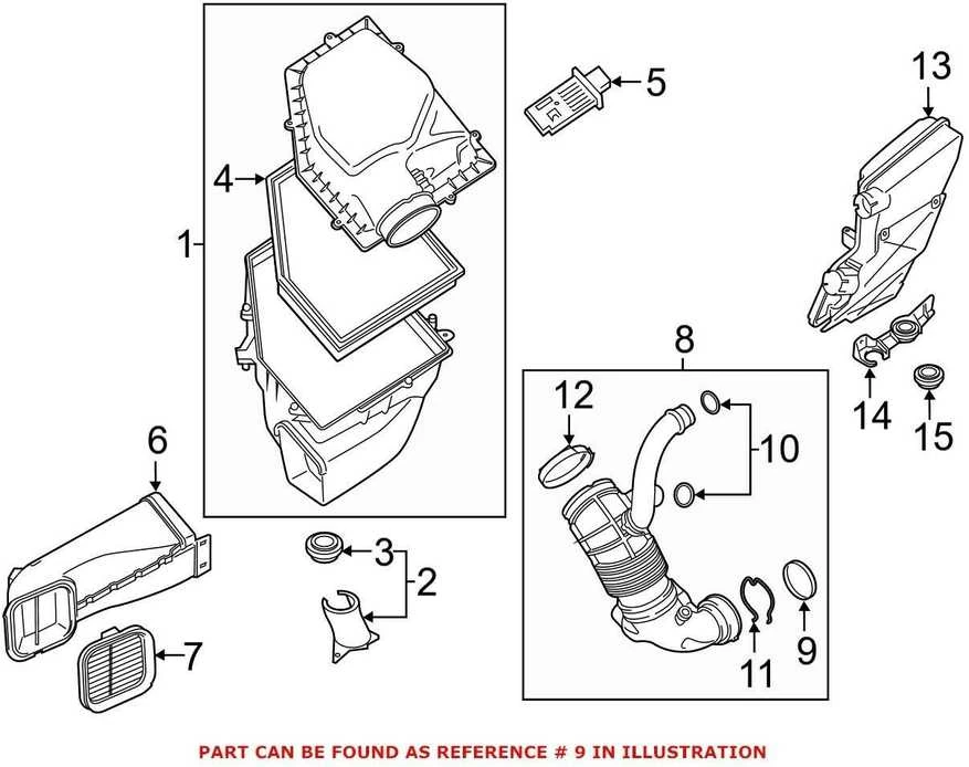 BMW variklio oro įsiurbimo žarnos sandariklis Originalus 13718648429