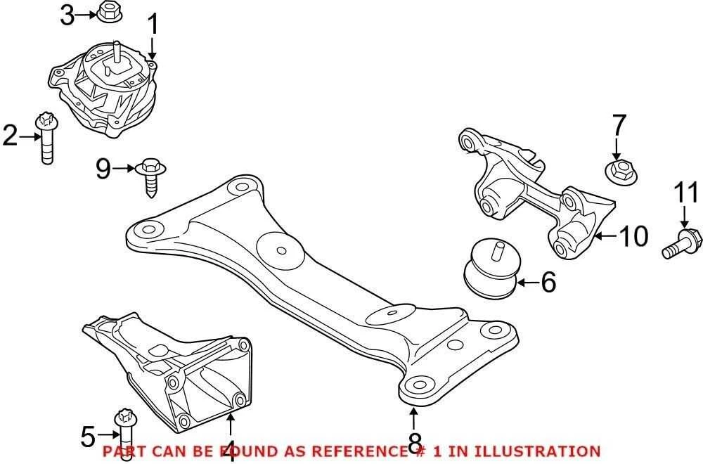 BMW Variklio Palaikymas Desine 1 F20 F21 F30 F31 F32 F33 F34 Originalus 22116787658