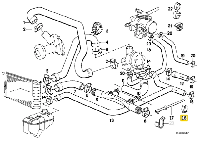 BMW Variklio Radiatoriaus Hosės Sraigto Sustiprinimas Originalus 61131379580