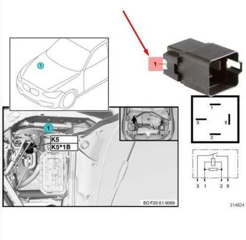 BMW Variklio Relejas 1 F20 F21 F30 F31 61369207913 Originalus
