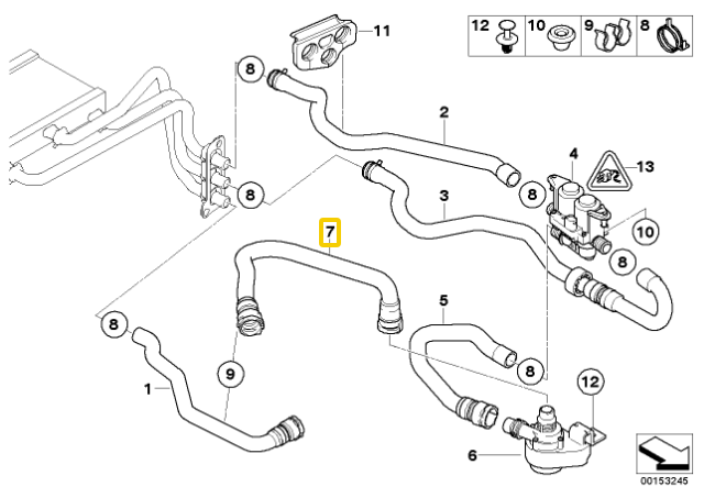 Bmw Variklio Srovės Pagalbinis Vandens Siurblio Šlaunis Originalus 64216917697