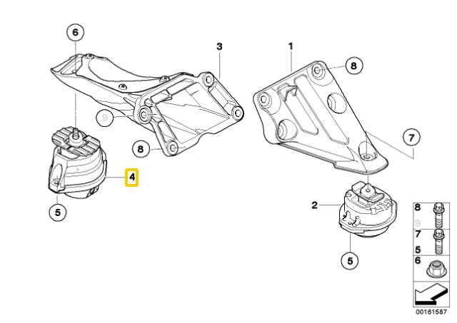 Bmw Variklio Stabdžių Dešinė Originalus 22116769286