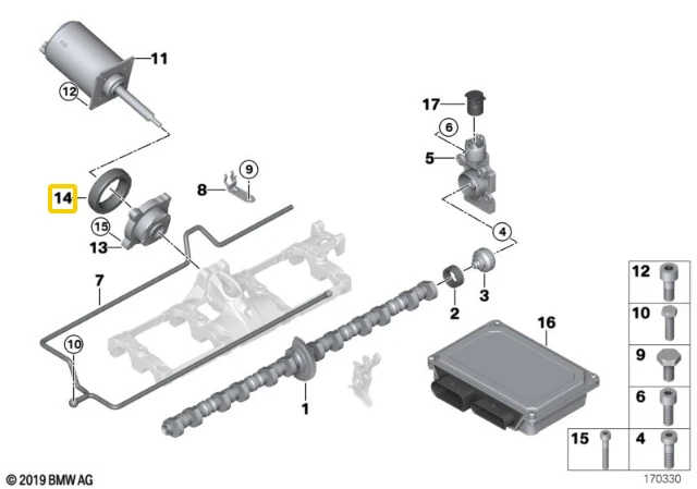 BMW Variklio Valvetronic Aktuatoriaus Antžio Žiedo Originalus 07119903596
