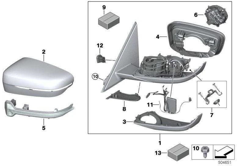 Bmw Veidrodžio Atraminis Žiedas G20 G21 Originalus 51167498198