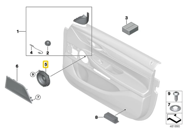 Bmw Vidurinio Diapazono Garsiakalbis G30 F90 G31 Originalus 65139279635