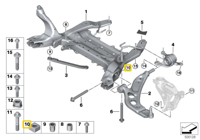 BMW Vierkantmutter F40 F45 F48 F54 F56 F57 F60 Originalus 31106867397