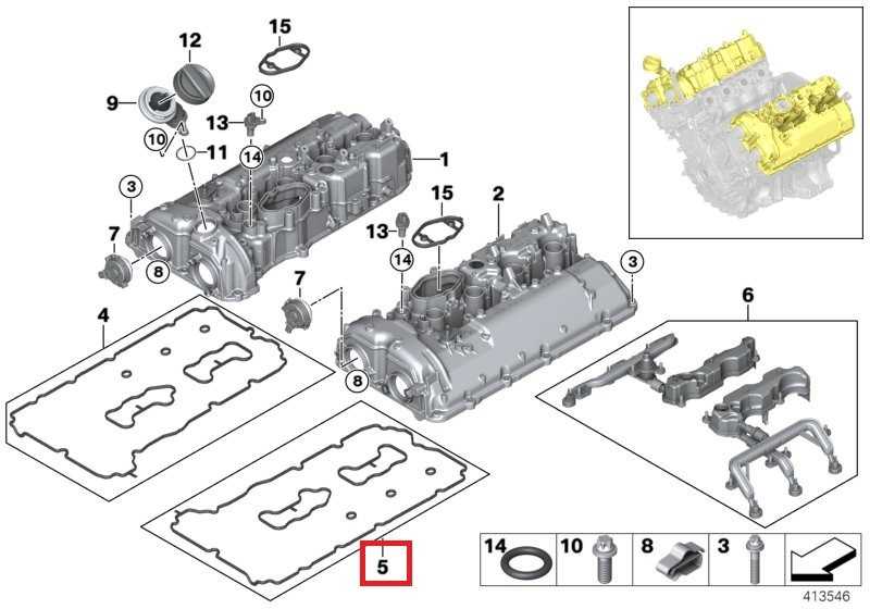 BMW vožtuvo dangtelio tarpiklių rinkinys 11128636547 Originalus