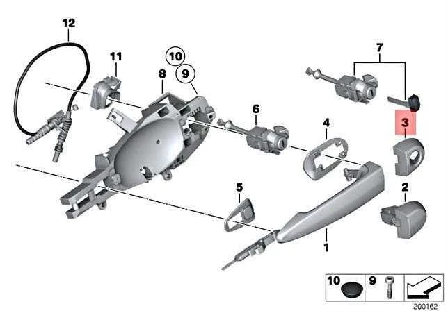 BMW X1 E84 Kairysis Užraktas Cilindras Originalus 51212992979