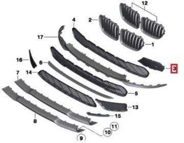 Bmw X1 E84 Priekinis Grillio Apdangos Rinkinys Originalus 51112993588