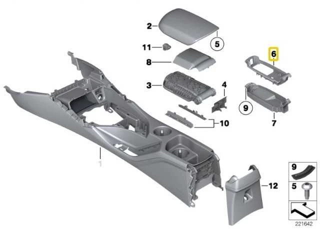 Bmw X1 E84 Telefono Atramėlė Viršutinė Dalis Originalus 51162992000