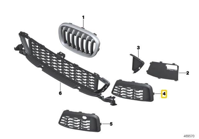 BMW X1 F48 Dešinė Atvira Šoninė Grillė Originalus 51118059890