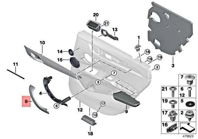 BMW X1 F48 F49 X1 16d 18d 18d 18dX apdailos durų traukė kairė juoda originali 51417417513