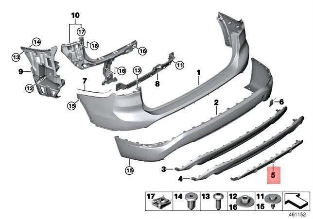 Bmw X1 F48 Galinė Važiuojamosios Dalies Apsauga Originalus 51127403394