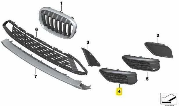 Bmw X1 F48 Kairio Atviras Grotas Originalus 51117453989