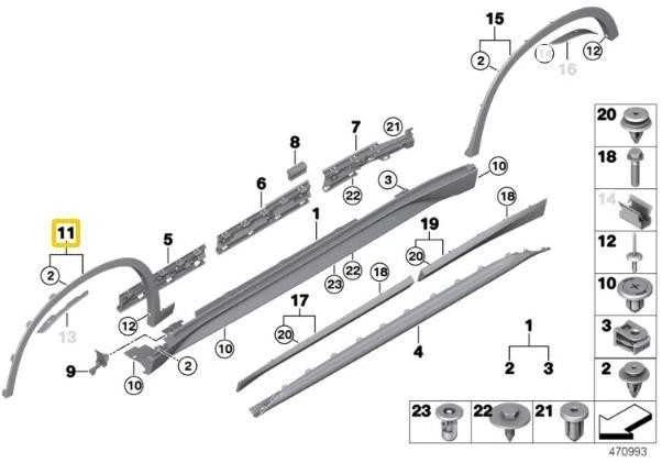 Bmw X1 F48 Priekinis Dešinysis Rėmo Šoninis Priedas Originalus 51778067690