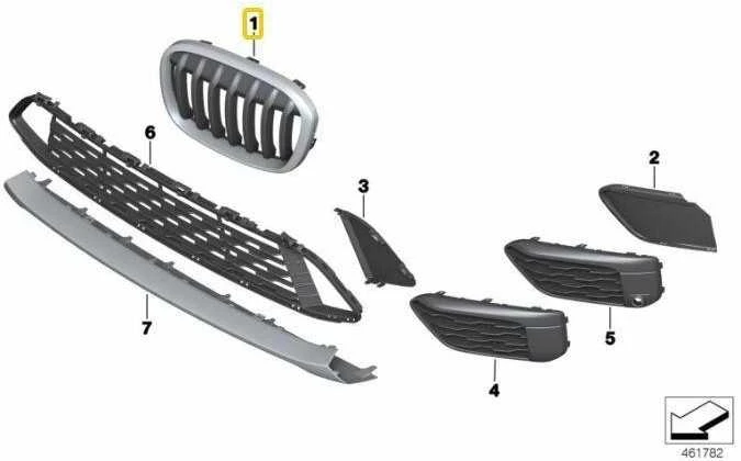 Bmw X1 F48 Priekinis Kairys Grillis Originalus 51117383365