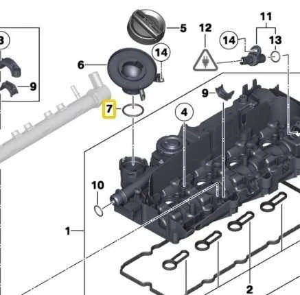 BMW X1 X3 X5 E84 E90 E91 E92 E93 F07 F10 F11 O-Ring 36x3.4 11128510539 Originalus