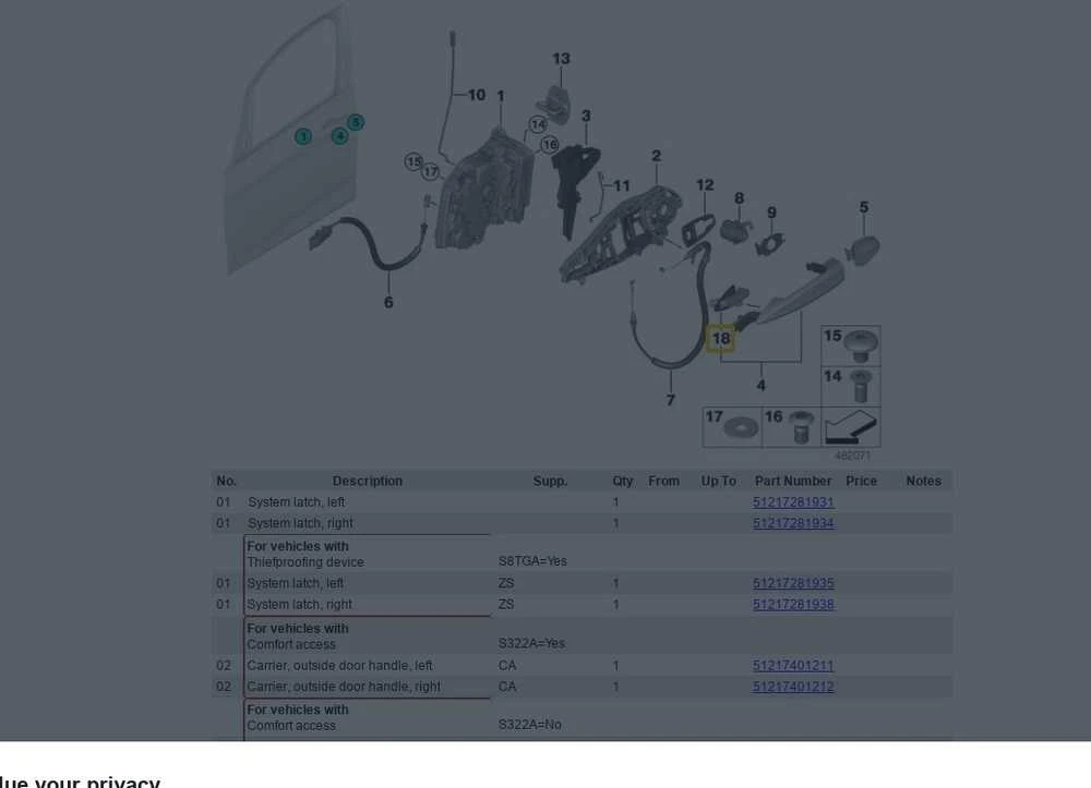 BMW X1 X5 X6 F15 F16 F39 šviesos elementas su atrama dešinėje 51217433846 originalus