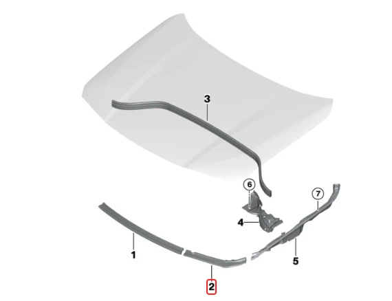 Bmw X2 F39 Kairės Priekinės Kapoto Sandarinimas Originalus 51767462095