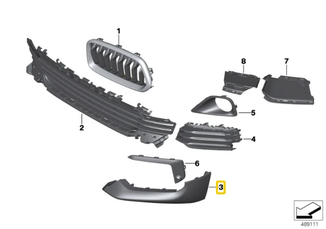 BMW X2 F39 Priekinis Kairysis Storėjimo Dėklas Originalus 51117445091