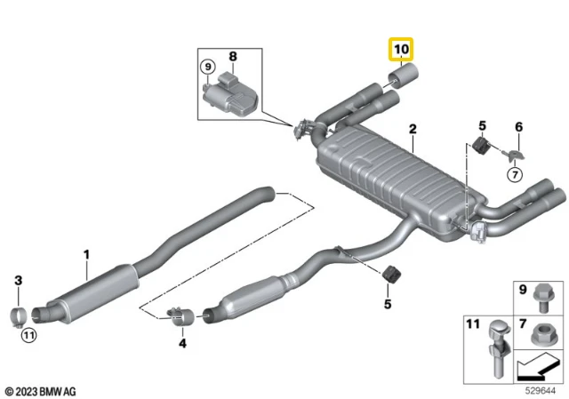 BMW X2 X4 X5 Juodas Chromo Slip On Išmetimo Antgalis Originalus 18308058651