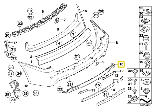 BMW X3 E83 Diffusor Originalus 51123433424