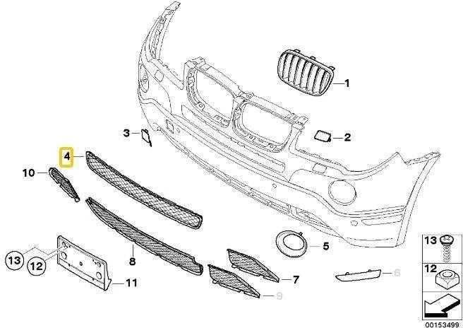 Bmw X3 E83 Priekinis Bamperis Tinklelis Originalus 51113416512