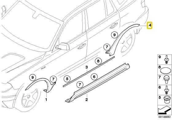 Bmw X3 E83 Priekinis Galinis Kairysis Rato Šoninis Priedas Originalus 51773415405