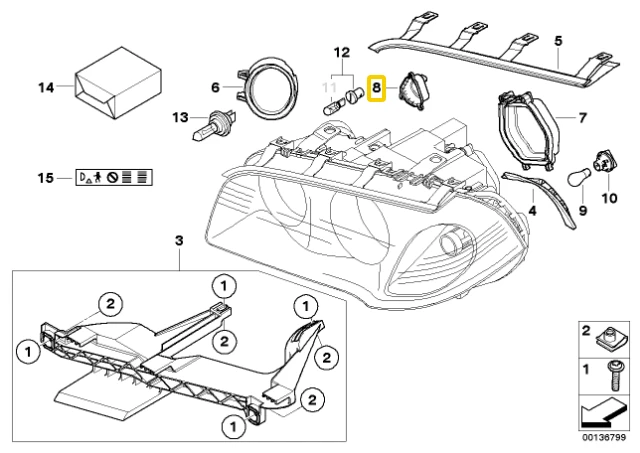 BMW X3 E83 X5 E70 Originalus 63123448948