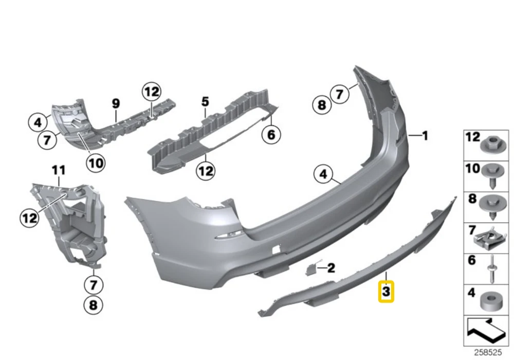 Bmw X3 F25 Apatinis Galinis Buferis Originalus 51128048132