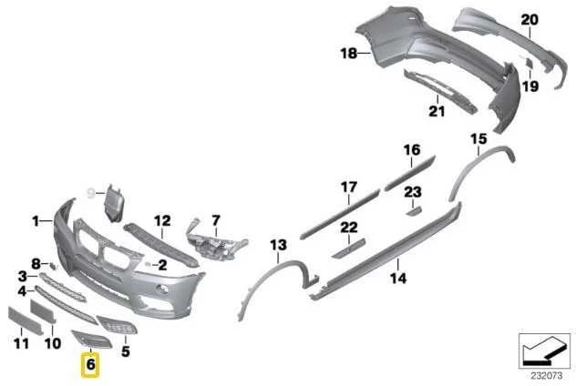 BMW X3 F25 Dešinė Uždara Grotelė Originalus 51118050446