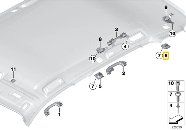 BMW X3 F25 Galinio Dešinio Rankenos Kotas Viršutinis Dėklas Originalus 51447245440