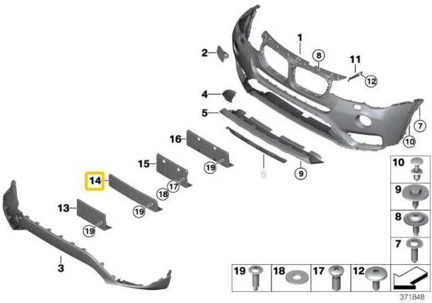 Bmw X3 F25 Numerio Plokštės Laikiklis Originalus 51117338530