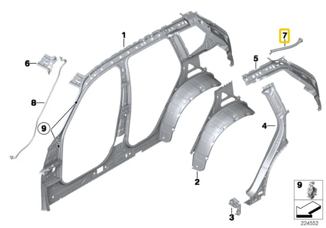 BMW X3 F25 Stogų Nutekėjimo Šlaunelis Originalus 54107212746