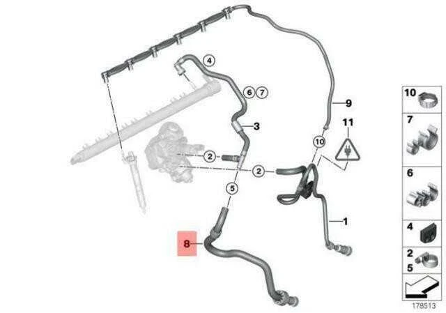 Bmw X3 F25 X4 F26 Degalinio Grįžtamojo Vamzdis Originalus 13537823398