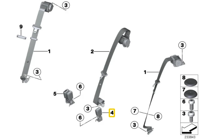 Bmw X3 F25 X4 F26 Galinio Kairio Sėdynės Apatinio Sagto Originalus 72117235455