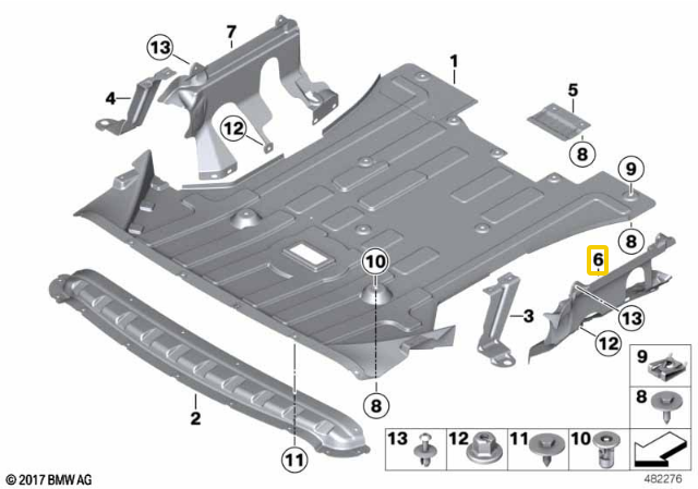 BMW X3 F25 X4 F26 Lenkgetriebe Abdeckung links Originalus 51757348761