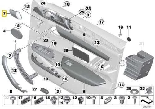 Bmw X3 F25 X4 F26 Priekinis Kairysis Garsiakalbio Dangtelis Originalus 51417464291