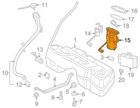 BMW X3 F25 X4 F26 Pristatymo Blokas Su Užpildymo Lygio Jutikliu Dešinysis Originalus 16117314804
