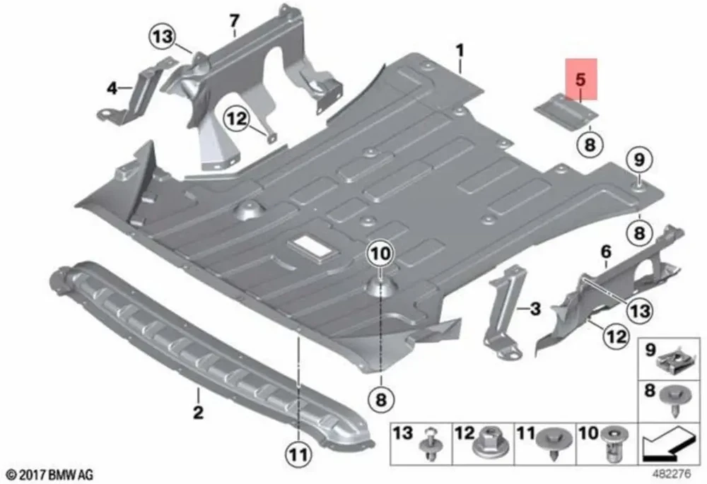 BMW X3 F25 X4 F26 Variklio Dangos Skydė (2009-2018) Originalus 51757261712