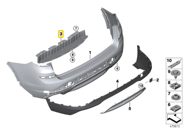 BMW X3 F25 X4 F26 Vidurinis Apatinis Dėklas Originalus 51127338778